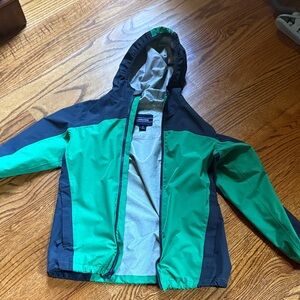 Lands' End Green and Black Rain Jacket